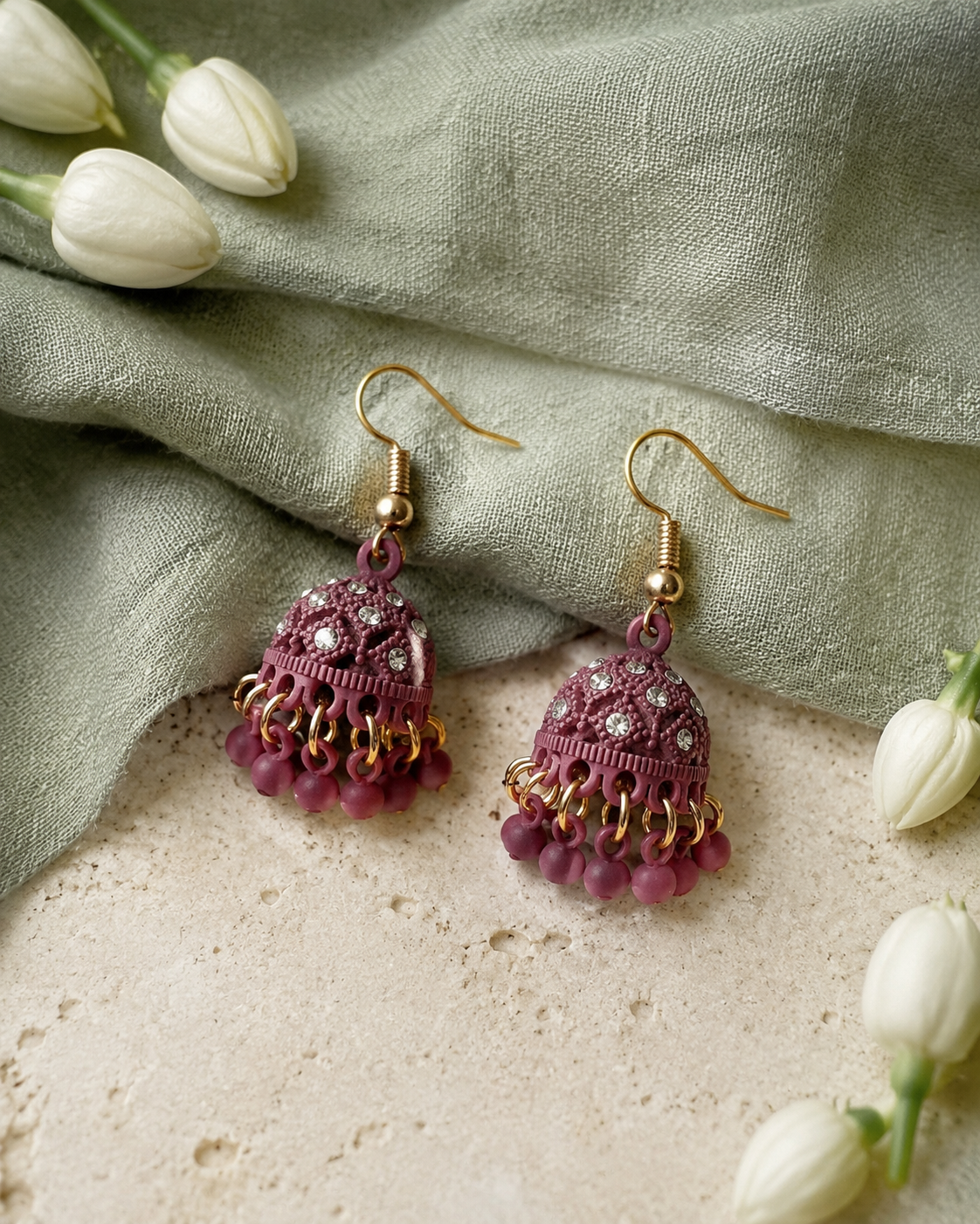 Coral Bloom Mini Jhumki