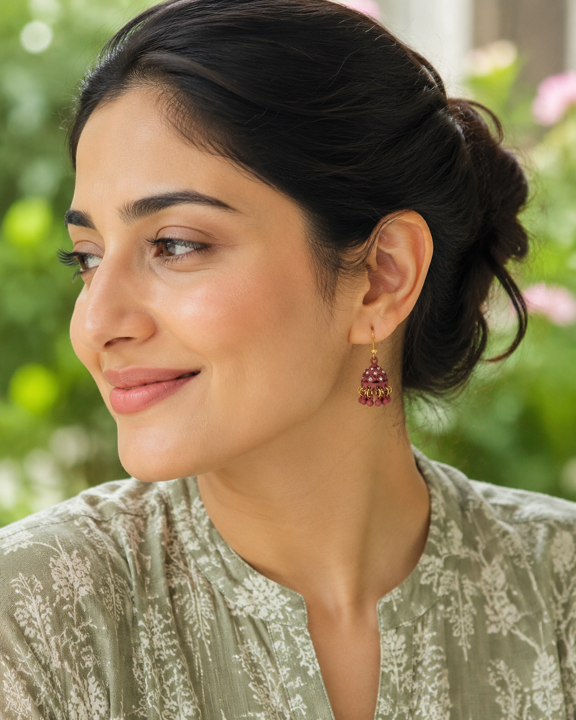 Coral Bloom Mini Jhumki