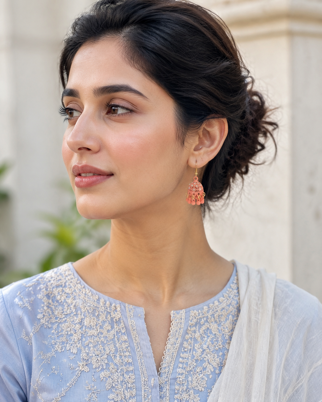 Coral Bloom Mini Jhumki