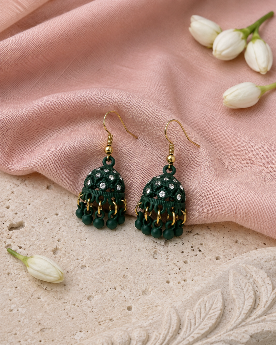 Coral Bloom Mini Jhumki