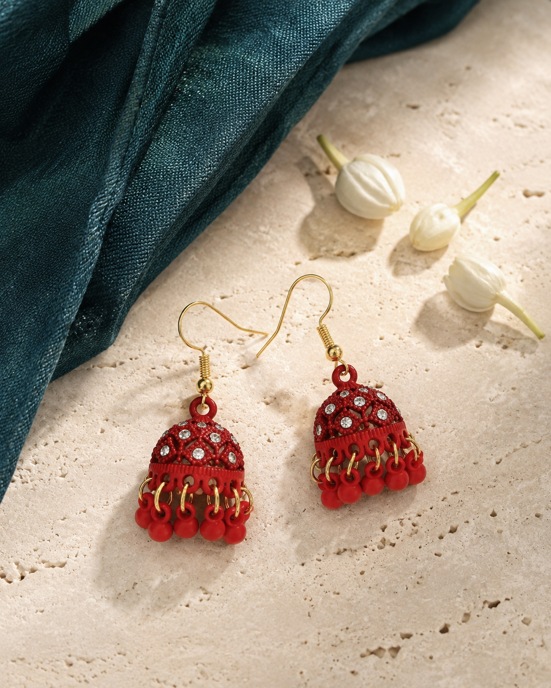 Coral Bloom Mini Jhumki