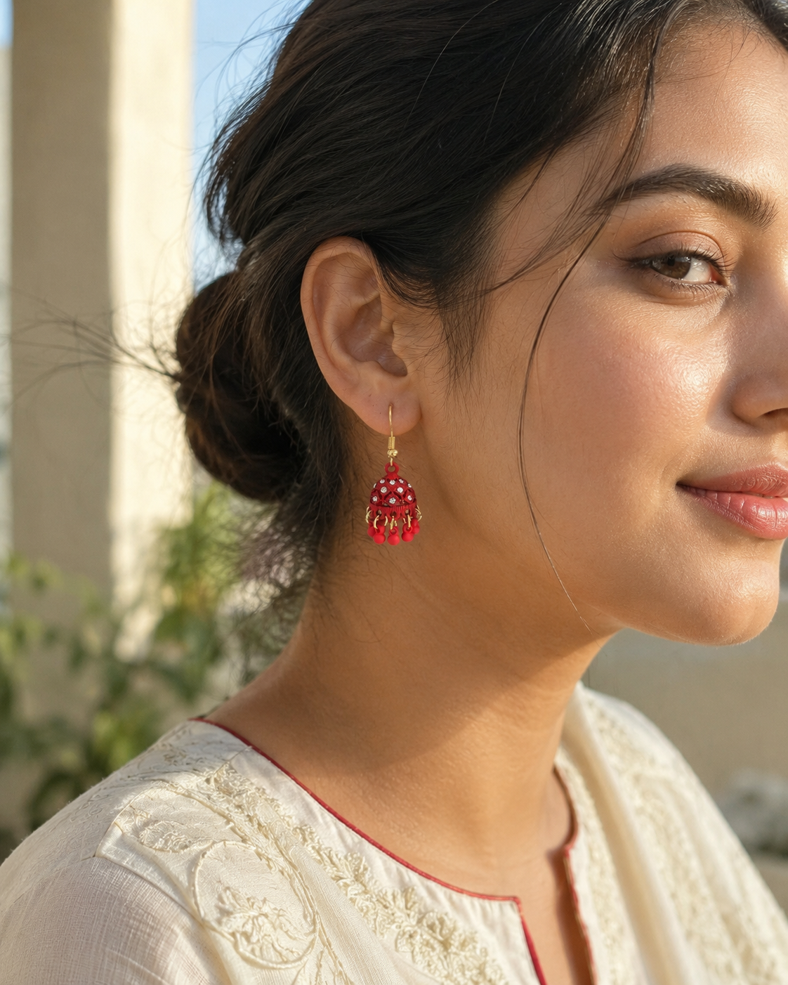 Coral Bloom Mini Jhumki
