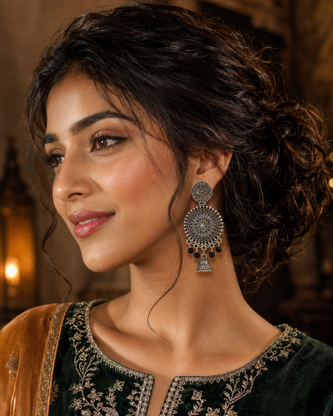 Ziya Medallion Jhumkas